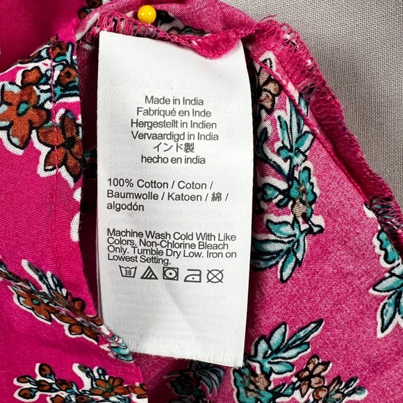 J Crew Womens M Magenta Pink Floral Cotton Long Sleeve Button Down Shirt - Picture 3 of 11